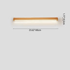 Solid Wood LED Wall Light Linear Strip Wall Lamp Japanese Minimalist Mirror Light for Bathroom Vanity | Bedside and Hallway