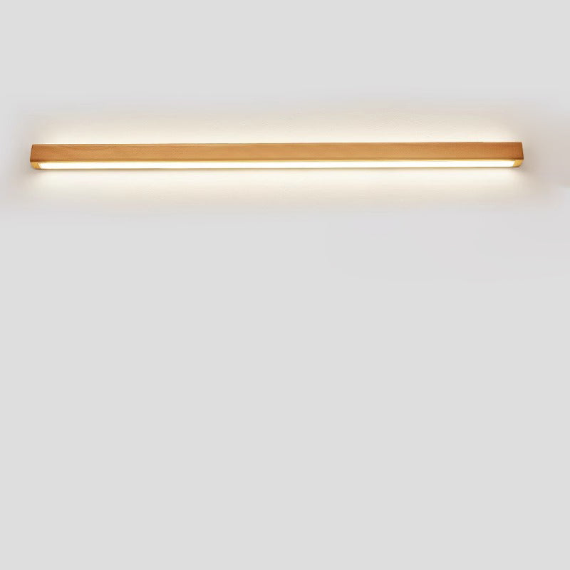 Solid Wood LED Wall Light Linear Strip Wall Lamp Japanese Minimalist Mirror Light for Bathroom Vanity | Bedside and Hallway