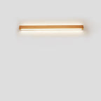 Solid Wood LED Wall Light Linear Strip Wall Lamp Japanese Minimalist Mirror Light for Bathroom Vanity | Bedside and Hallway