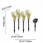 Solar Skeleton Hand Stake Light Halloween Garden Light LED Outdoor Skull Hand Ground Light Waterproof Pathway Decoration for Yard and Lawn