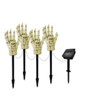Solar Skeleton Hand Stake Light Halloween Garden Light LED Outdoor Skull Hand Ground Light Waterproof Pathway Decoration for Yard and Lawn