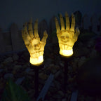 Solar Skeleton Hand Stake Light Halloween Garden Light LED Outdoor Skull Hand Ground Light Waterproof Pathway Decoration for Yard and Lawn