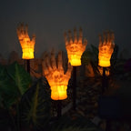 Solar Skeleton Hand Stake Light Halloween Garden Light LED Outdoor Skull Hand Ground Light Waterproof Pathway Decoration for Yard and Lawn