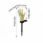 Solar Skeleton Hand Stake Light Halloween Garden Light LED Outdoor Skull Hand Ground Light Waterproof Pathway Decoration for Yard and Lawn