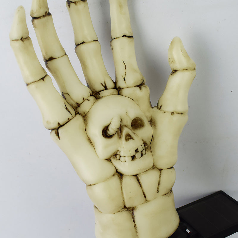 Solar Skeleton Hand Stake Light Halloween Garden Light LED Outdoor Skull Hand Ground Light Waterproof Pathway Decoration for Yard and Lawn