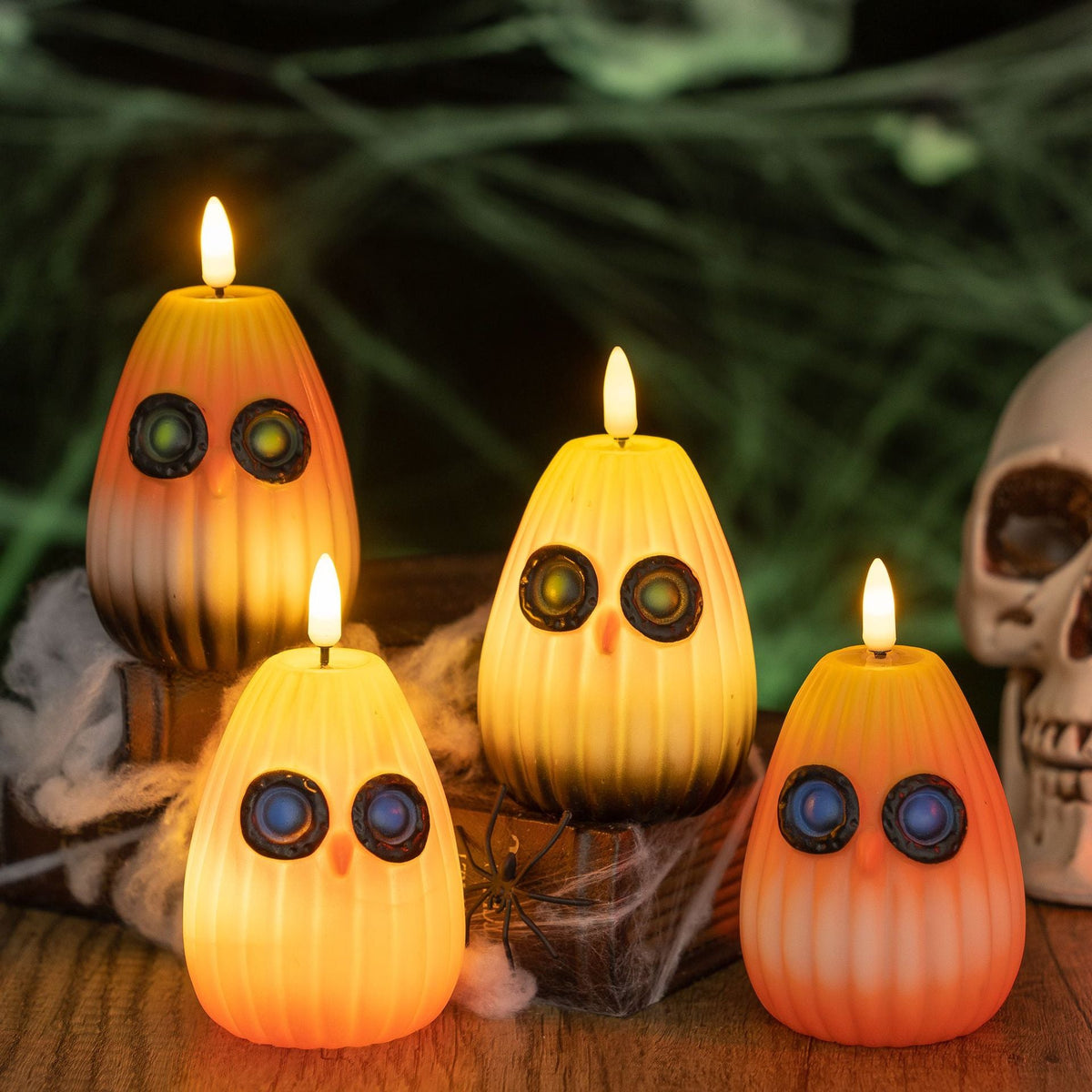 Halloween Owl Night Light LED Candle Lamp Battery Operated Decorative Owl Light for Kids Bedroom | Living Room and Party Decoration