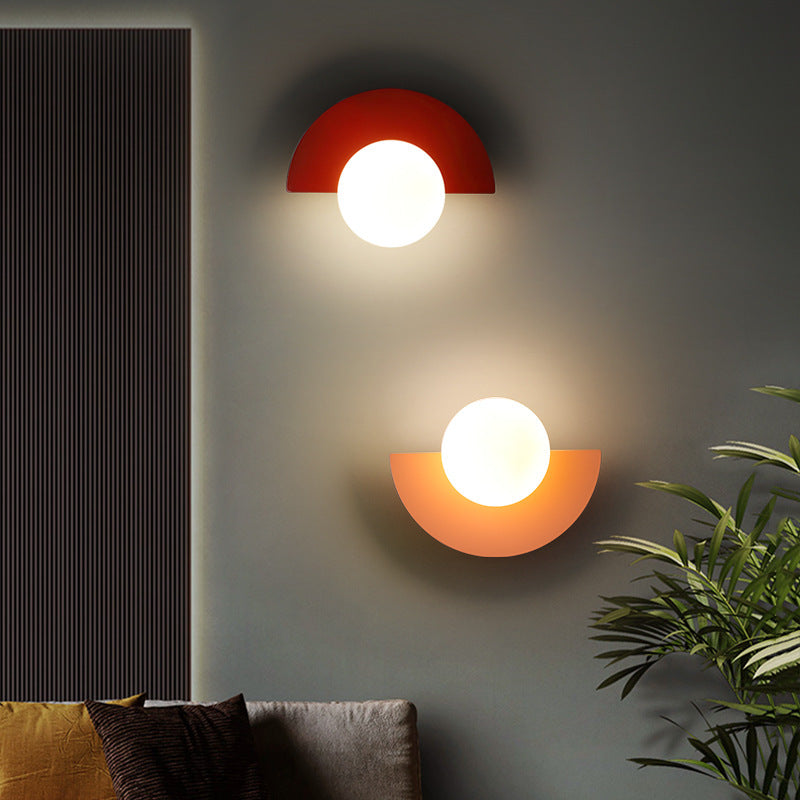 Modern Metal Wall Light With Selectable LED Glow in Red — Ashbury Home & Living