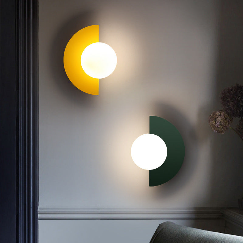 Modern Metal Wall Light With Selectable LED Glow in Dark Green — Ashbury Home & Living