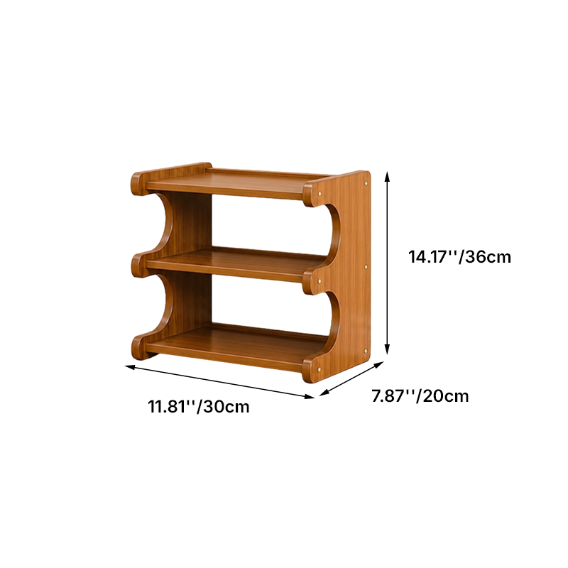 Bamboo Shoe Rack Tiered Wooden Shoe Shelf Scandinavian Narrow Shoe Storage Organiser for Hallway | Entryway and Living Room