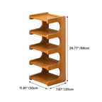 Bamboo Shoe Rack Tiered Wooden Shoe Shelf Scandinavian Narrow Shoe Storage Organiser for Hallway | Entryway and Living Room