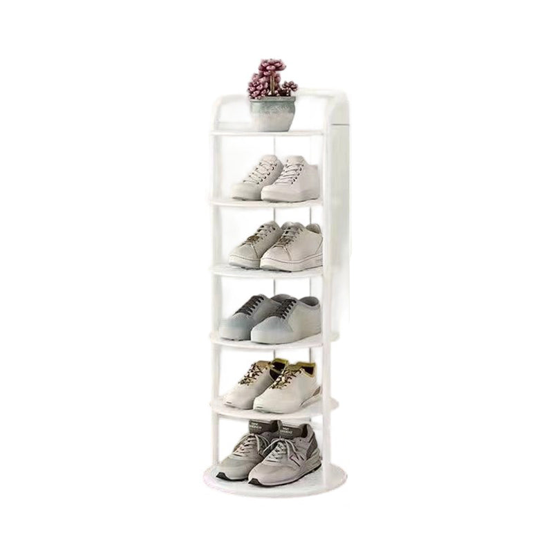 Round Shoe Rack Tall Narrow Metal Shoe Storage Tower Freestanding Carbon Steel Shoe Organiser for Hallway and Entryway