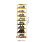 Round Shoe Rack Tall Narrow Metal Shoe Storage Tower Freestanding Carbon Steel Shoe Organiser for Hallway and Entryway