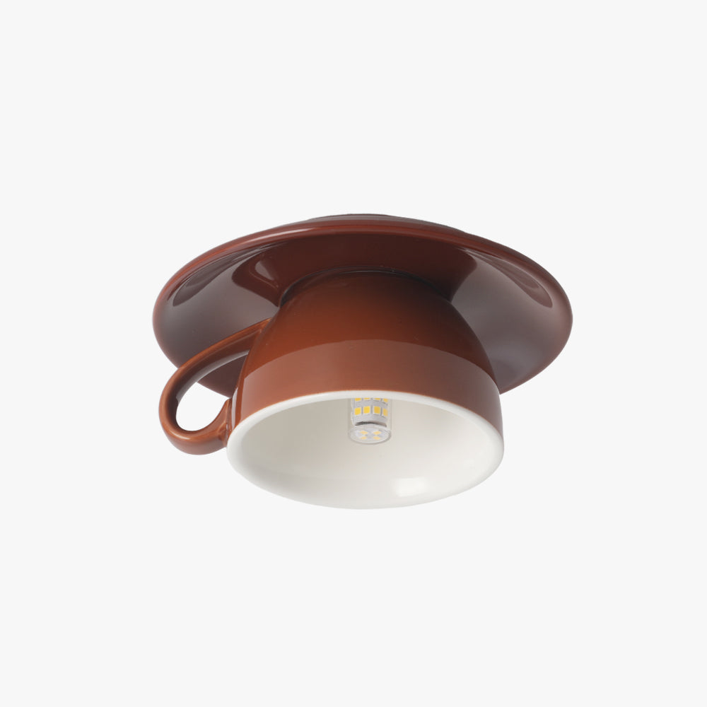 Modern Ceramic Semi-Flush Mount Ceiling Light in Coffee — Ashbury Home & Living