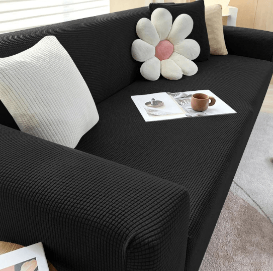 Non-Slip Stretch Sofa Cover Jacquard Elastic Couch Slipcover Soft Machine Washable Furniture Protector Against Pet Hair and Stains