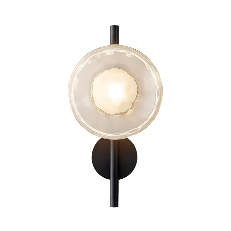 Nordic Ripple Glass Wall Light LED Light With Double Round Shade