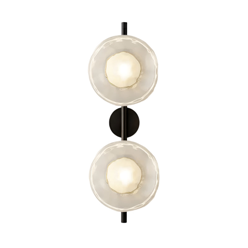 Nordic Ripple Glass Wall Light LED Light With Double Round Shade