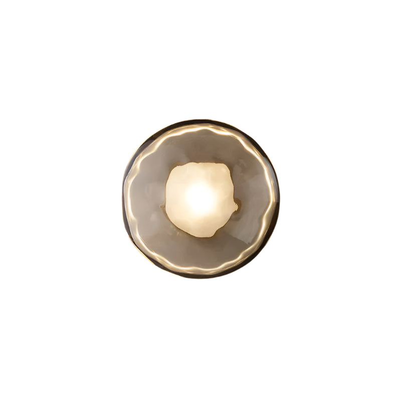 Nordic Ripple Glass Wall Light LED Light With Double Round Shade