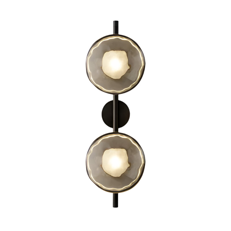 Nordic Ripple Glass Wall Light LED Light With Double Round Shade