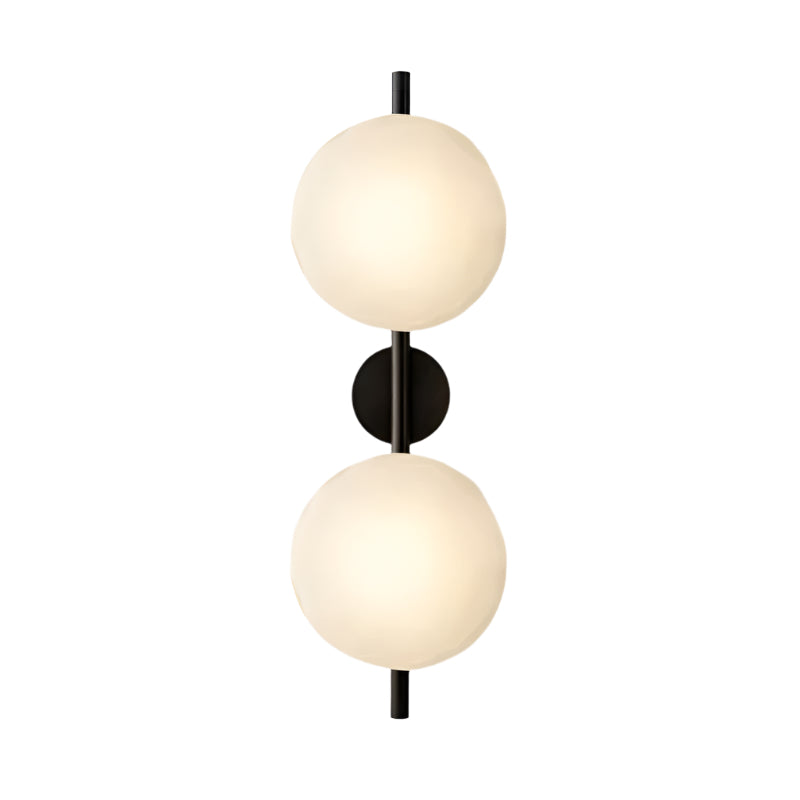 Nordic Ripple Glass Wall Light LED Light With Double Round Shade