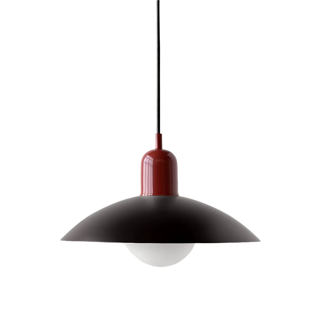 Bauhaus Minimalist Wrought Iron Pendant Light With Dome Shade