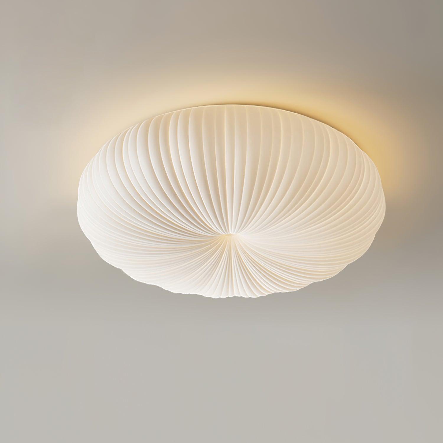 Pleated Dome Ceiling Light With Low-Profile Flush Mount