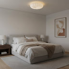 Pleated Dome Ceiling Light With Low-Profile Flush Mount