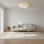 Pleated Dome Ceiling Light With Low-Profile Flush Mount
