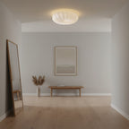 Pleated Dome Ceiling Light With Low-Profile Flush Mount