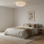 Pleated Dome Ceiling Light With Low-Profile Flush Mount