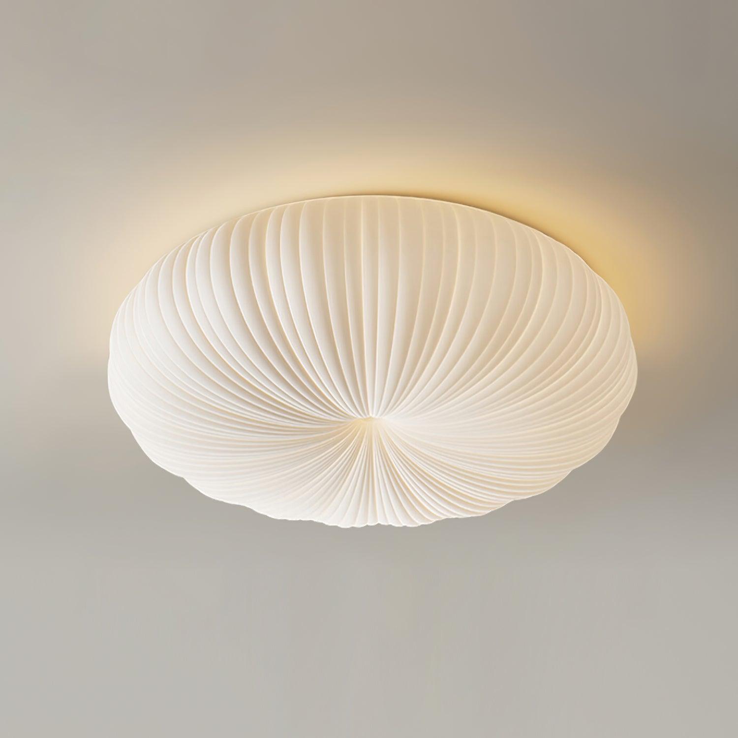Pleated Dome Ceiling Light With Low-Profile Flush Mount
