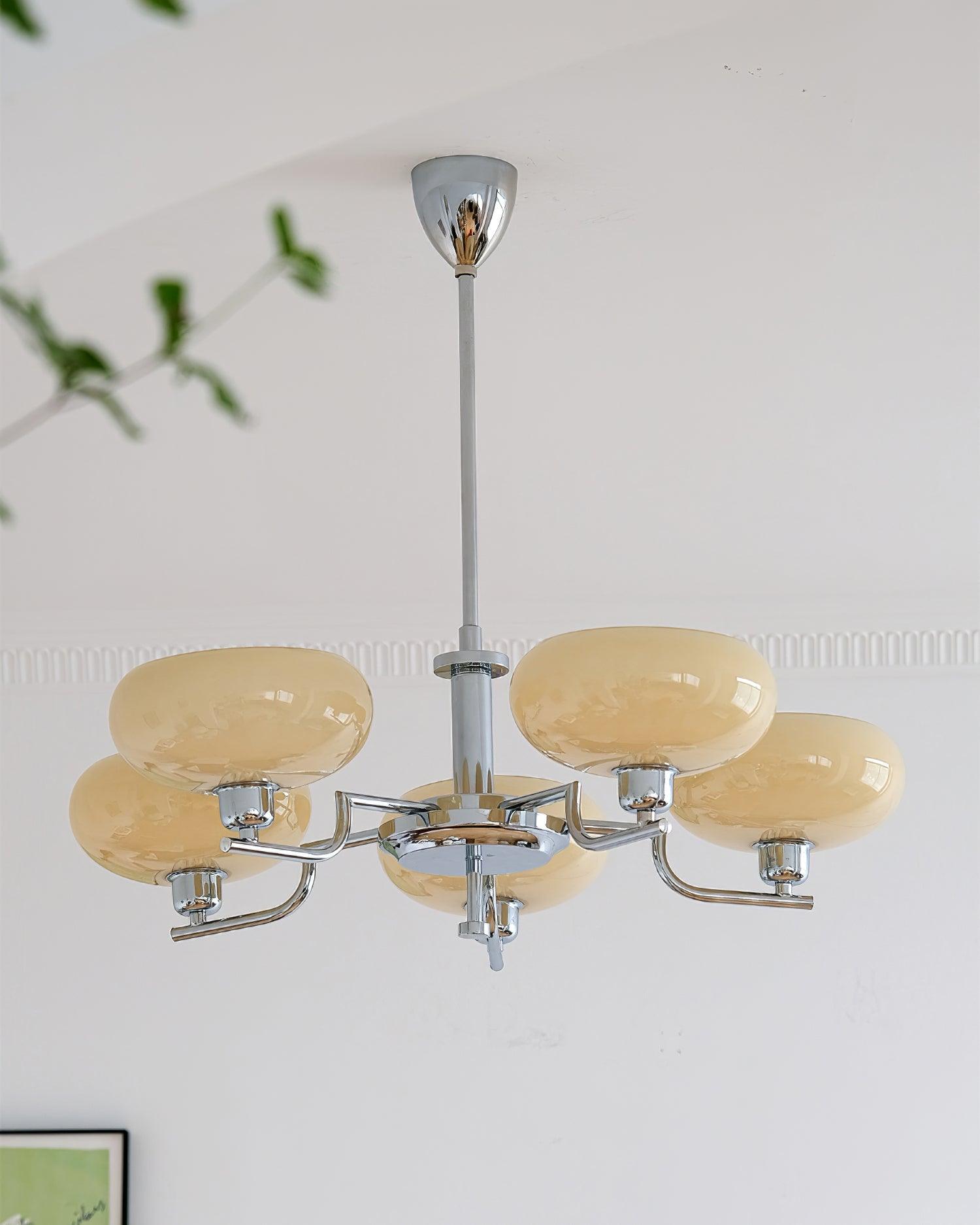 3-Light Opal Glass Globe Chandelier With Brass Frame