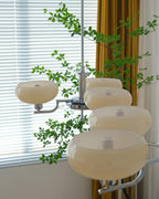 3-Light Opal Glass Globe Chandelier With Brass Frame