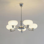 3-Light Opal Glass Globe Chandelier With Brass Frame