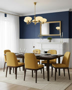 3-Light Opal Glass Globe Chandelier With Brass Frame