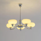 3-Light Opal Glass Globe Chandelier With Brass Frame