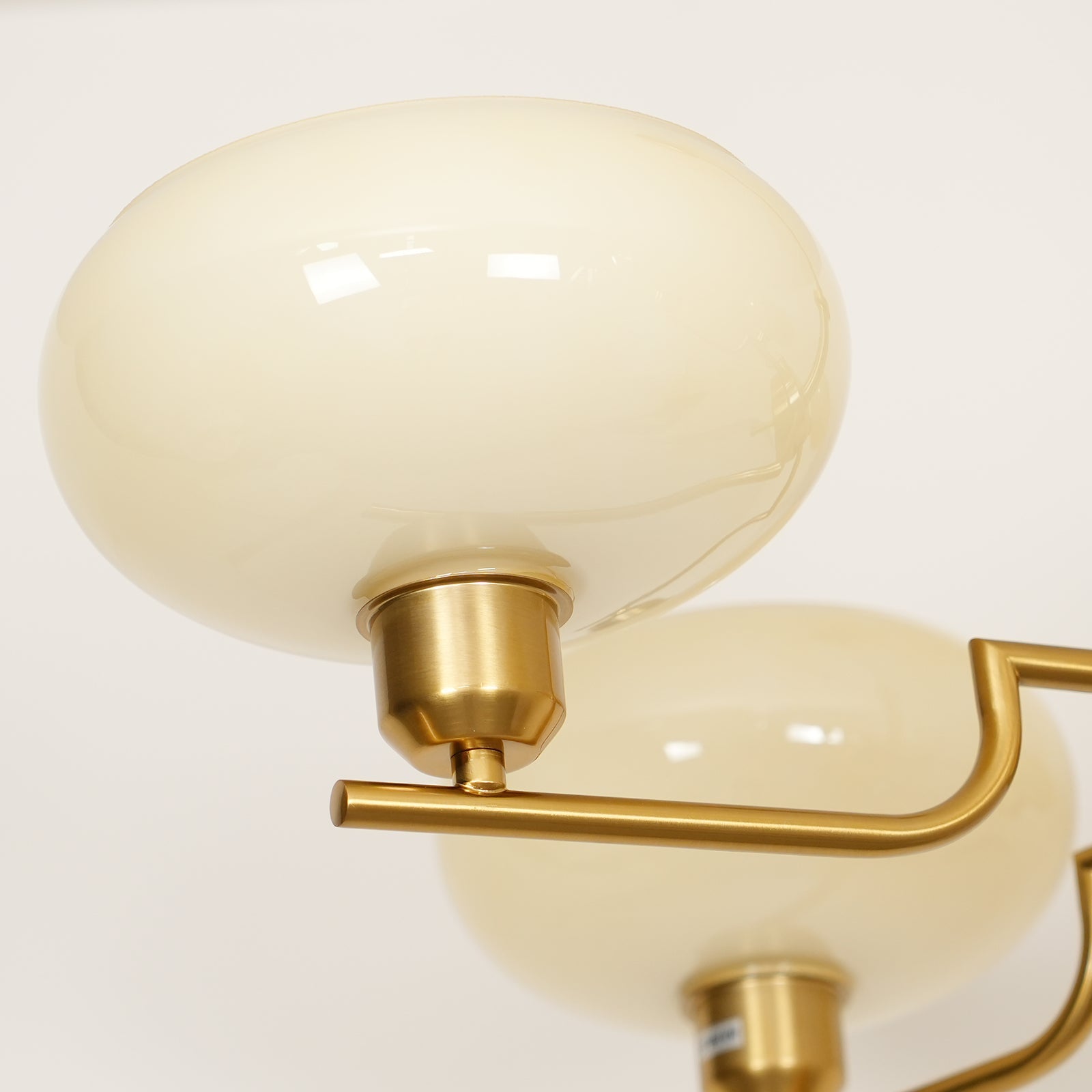 3-Light Opal Glass Globe Chandelier With Brass Frame