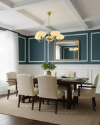 3-Light Opal Glass Globe Chandelier With Brass Frame