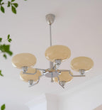 3-Light Opal Glass Globe Chandelier With Brass Frame