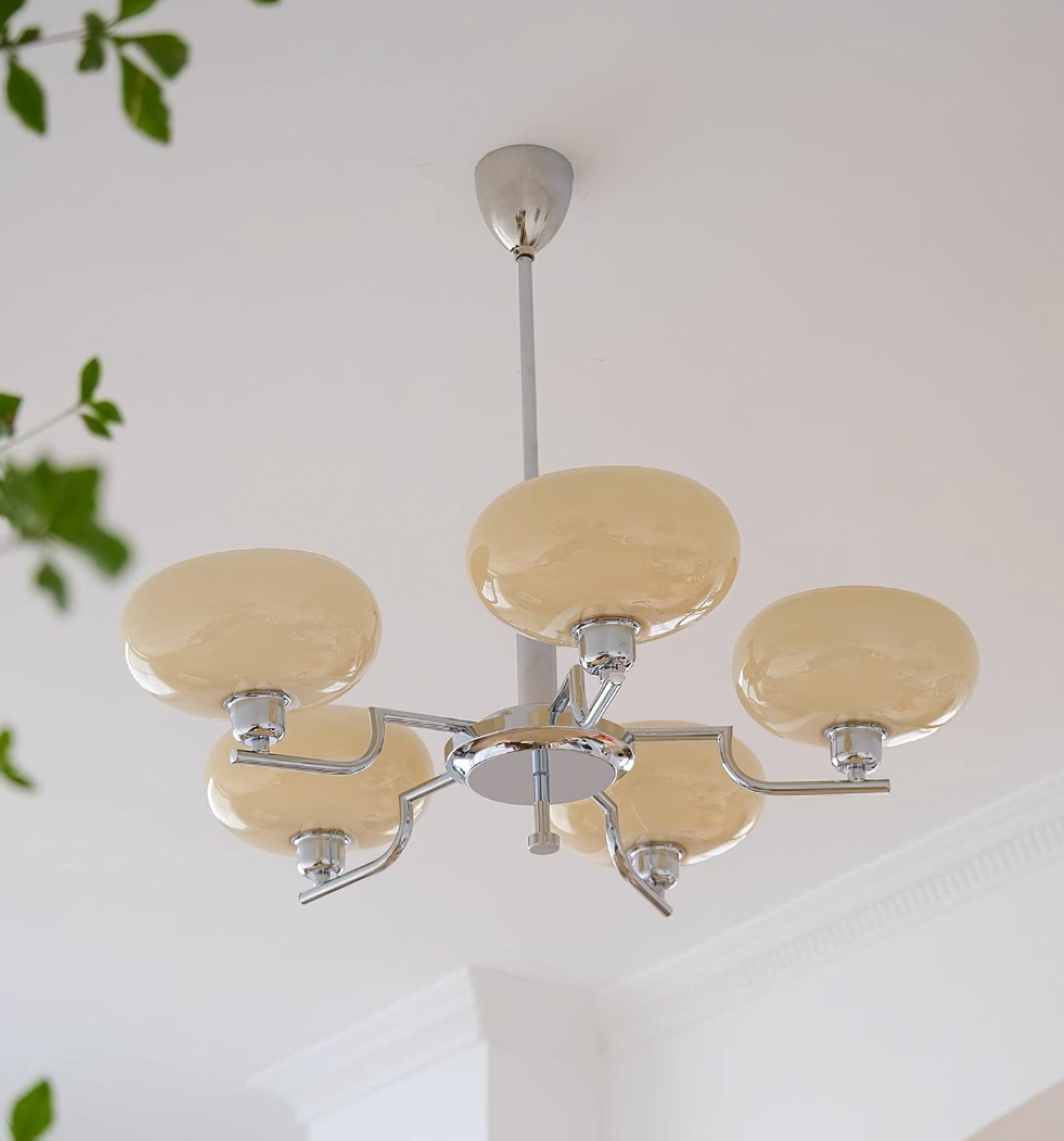 3-Light Opal Glass Globe Chandelier With Brass Frame