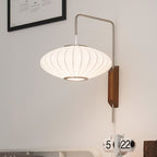 Ribbed Oval Wall Sconce With Pull Chain And Curved Arm