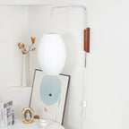 Ribbed Oval Wall Sconce With Pull Chain And Curved Arm