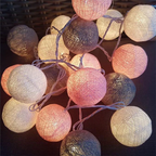Cotton Ball String Lights LED Fairy Lights with Woven Cotton Balls Battery or USB Powered Garland Lights for Bedroom | Living Room | Nursery and Party