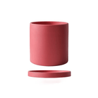 Matte Ceramic Flower Pot with Drainage Hole and Matching Saucer Cylinder Plant Pot for Indoor Houseplants | Herbs and Succulents