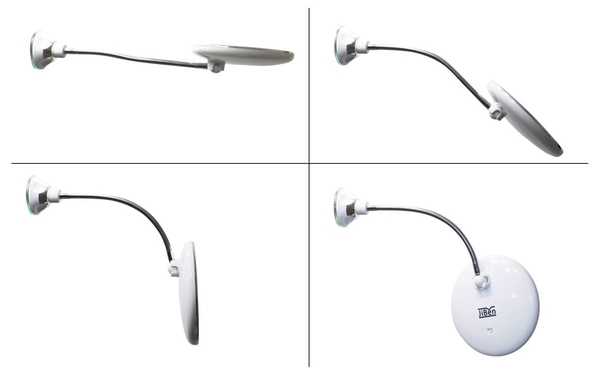 LED Magnifying Makeup Mirror with Suction Cup and Flexible Gooseneck Arm Illuminated High Magnification Vanity Mirror Battery Operated for Bathroom