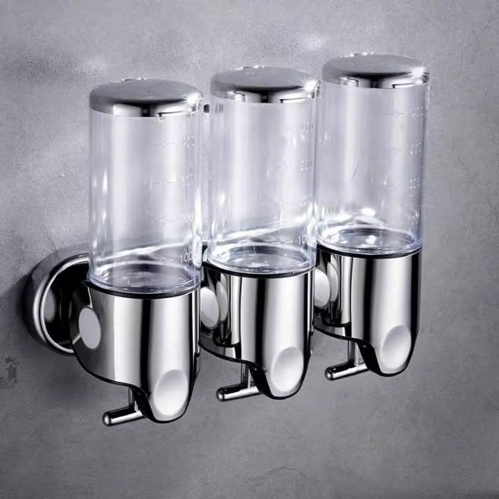 Wall Mounted Soap Dispenser Stainless Steel Shampoo and Lotion Pump Dispenser for Bathroom | Kitchen and Washroom Single | Double or Triple