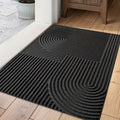 Absorbent Washable Mat Non-Slip Quick-Drying Microfibre Doormat with Flowing Line Pattern
