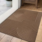 Absorbent Washable Mat Non-Slip Quick-Drying Microfibre Doormat with Flowing Line Pattern