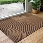 Absorbent Washable Mat Non-Slip Quick-Drying Microfibre Doormat with Flowing Line Pattern