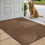 Absorbent Washable Mat Non-Slip Quick-Drying Microfibre Doormat with Flowing Line Pattern