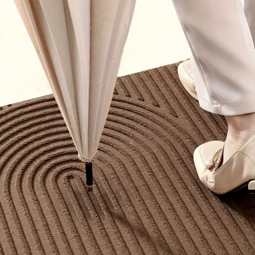 Absorbent Washable Mat Non-Slip Quick-Drying Microfibre Doormat with Flowing Line Pattern